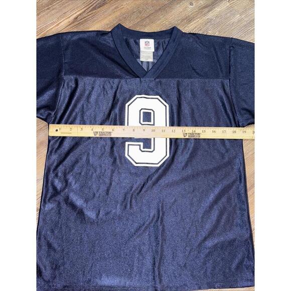 NFL Blue Dallas Cowboys V Neck Jersey Romo #9 Football Sports Shirt Kid Large - Picture 3 of 13